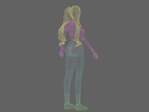 Standard anime girl V40580 3D Model