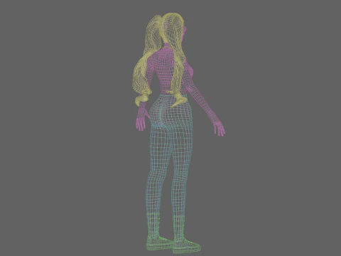 Standard anime girl V40580 3D Model
