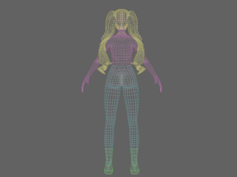 Standard anime girl V40580 3D Model