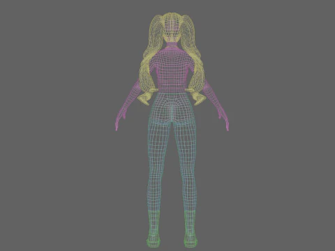 Standard anime girl V40580 3D Model