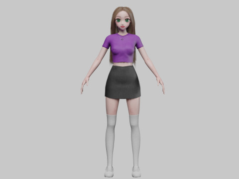Standard Basic girl V33852 3D 모델