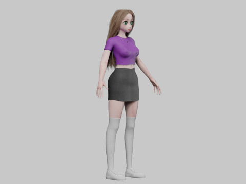 Standard Basic girl V33852 3D 모델