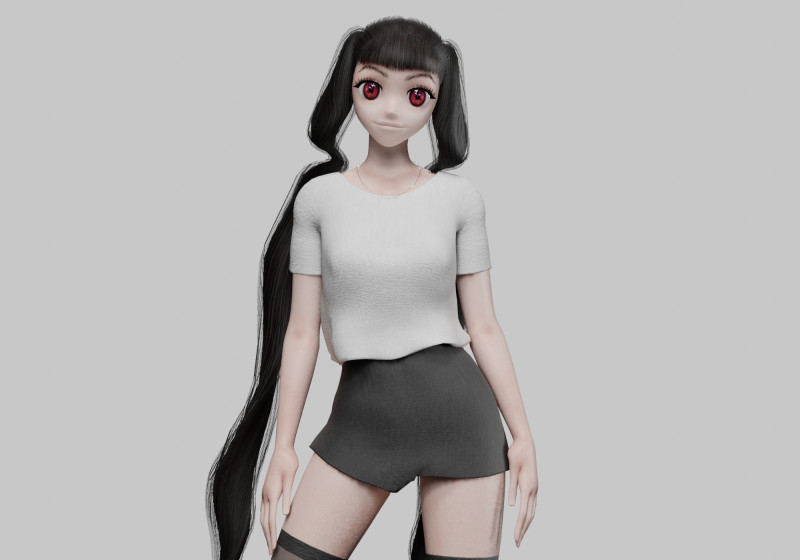 Standard cute girl V28829 3Dモデル .c4d .max .obj .3ds .fbx .stl .blend 