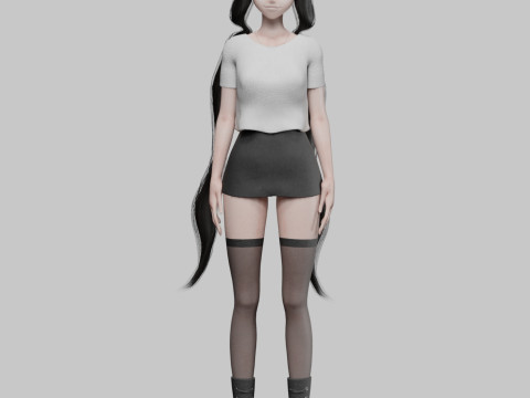 Standard cute girl V28829 3Dモデル