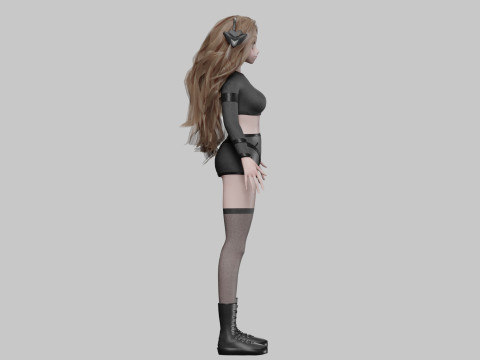 Stylized anime girl V44500 3D-Modell