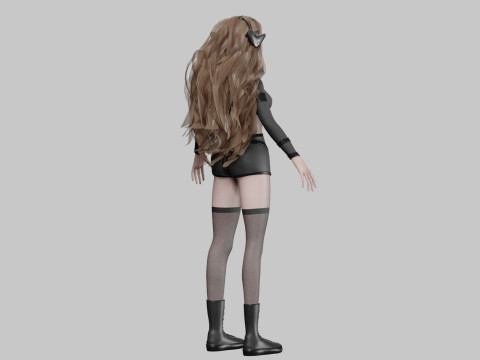 Stylized anime girl V44500 3D-Modell