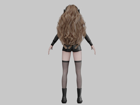 Stylized anime girl V44500 3D-Modell