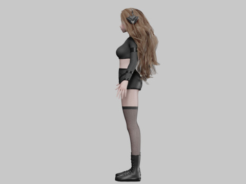 Stylized anime girl V44500 3D-Modell