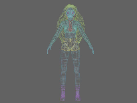 Stylized anime girl V44500 3D-Modell