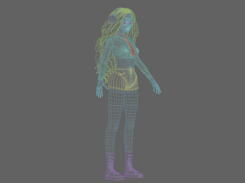 Stylized anime girl V44500 3D-Modell