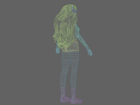 Stylized anime girl V44500 3D-Modell