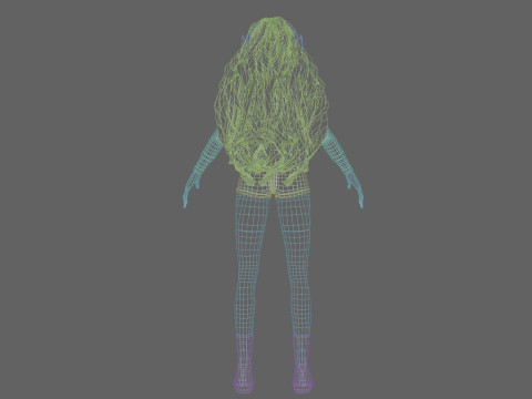 Stylized anime girl V44500 3D-Modell