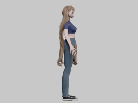 Stylized cute girl V36550 3D Model
