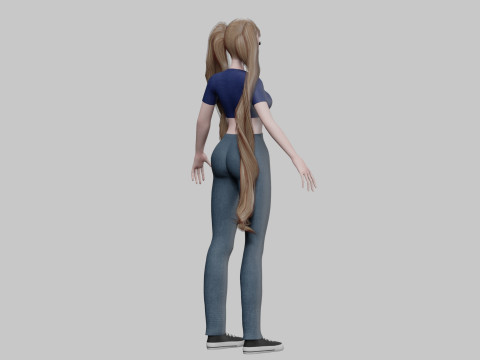Stylized cute girl V36550 3D Model