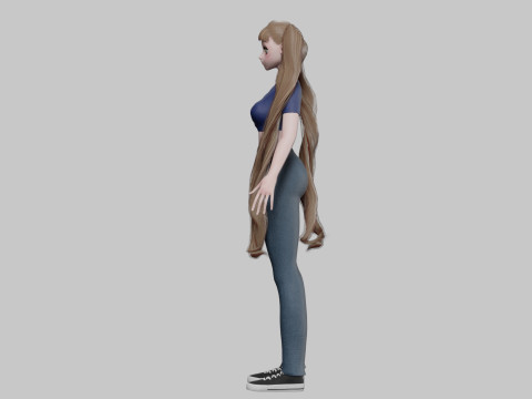 Stylized cute girl V36550 3D Model