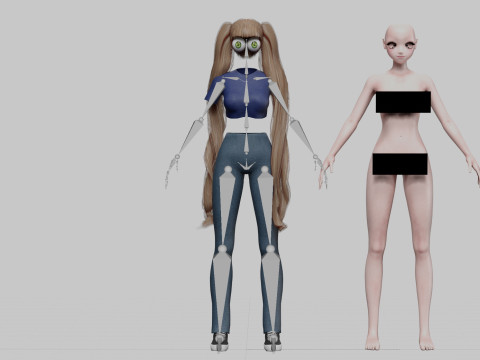 Stylized cute girl V36550 3D Model