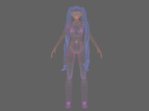 Stylized cute girl V36550 3D Model