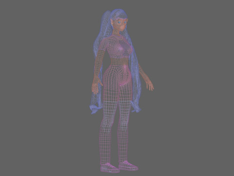 Stylized cute girl V36550 3D Model