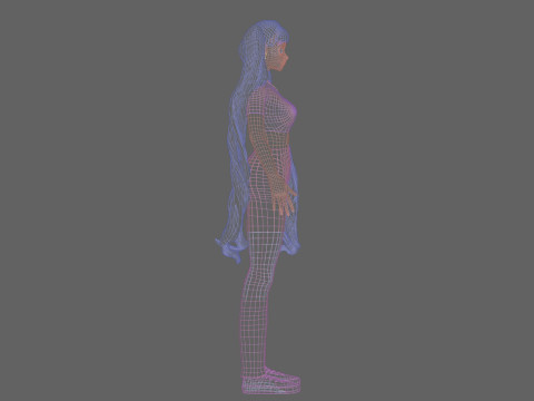 Stylized cute girl V36550 3D Model