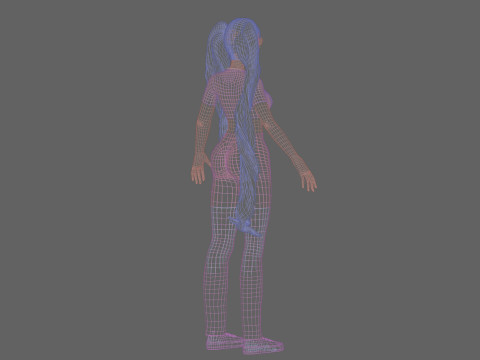 Stylized cute girl V36550 3D Model