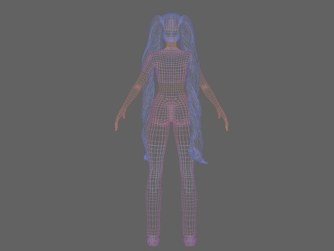 Stylized cute girl V36550 3D Model
