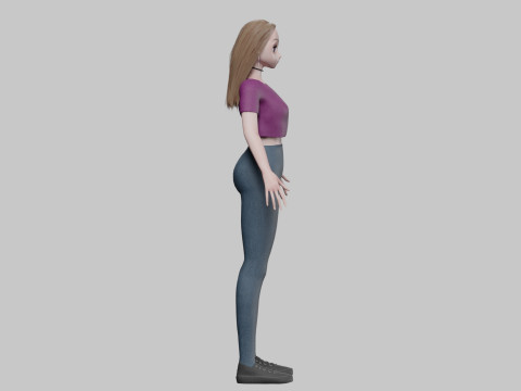 Sweet anime girl V31709 3D Model