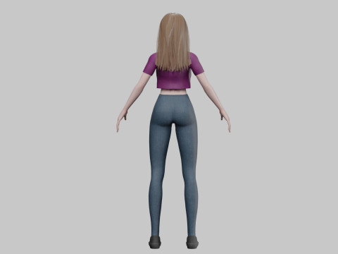 Sweet anime girl V31709 3D Model