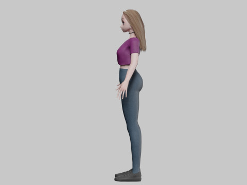 Sweet anime girl V31709 3D Model