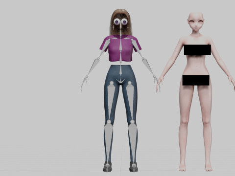 Sweet anime girl V31709 3D Model