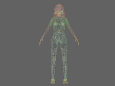 Sweet anime girl V31709 3D Model