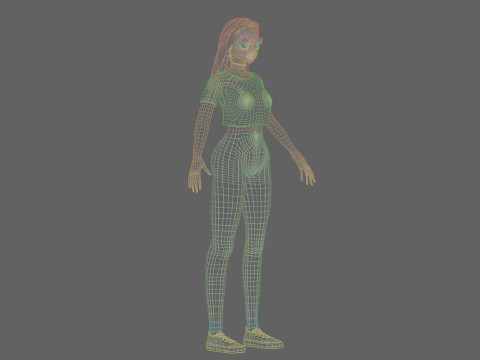 Sweet anime girl V31709 3D Model