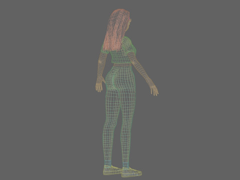 Sweet anime girl V31709 3D Model
