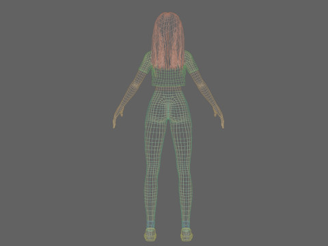 Sweet anime girl V31709 3D Model