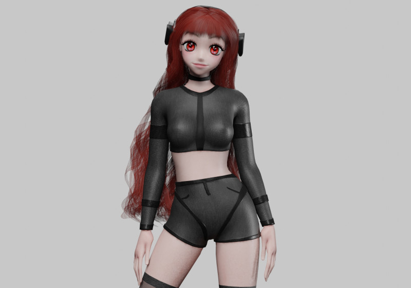 Sweet Basic girl V44369 3D Model .c4d .max .obj .3ds .fbx .stl .blend 