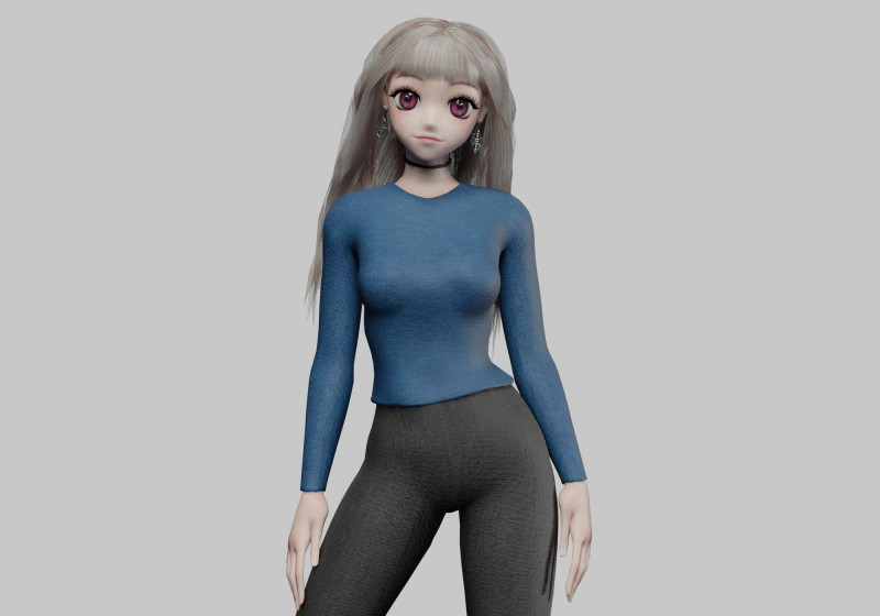 Sweet cute girl V36360 3D Model .c4d .max .obj .3ds .fbx .stl .blend 