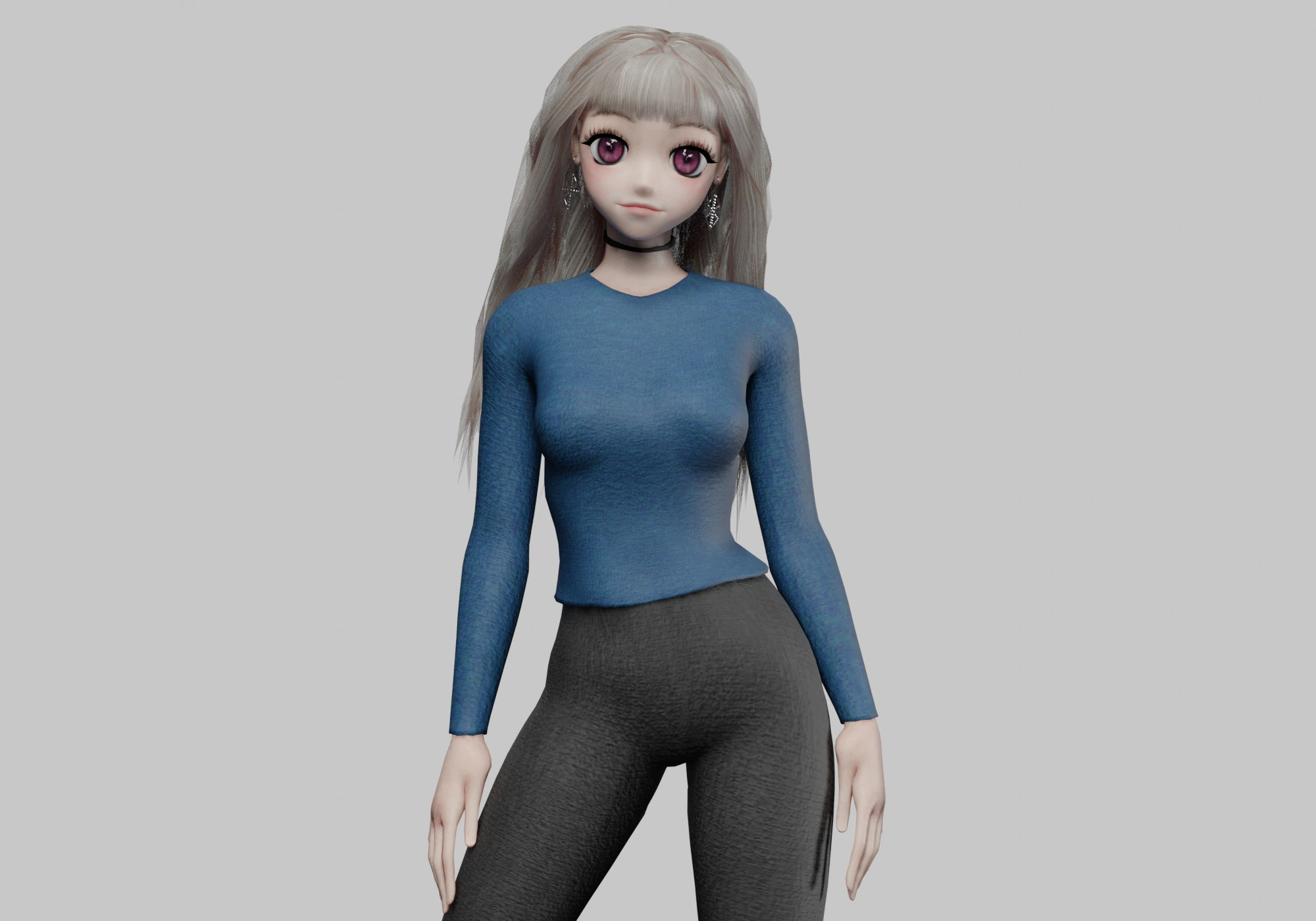 Sweet cute girl V36360 3D Model .c4d .max .obj .3ds .fbx .stl .blend 