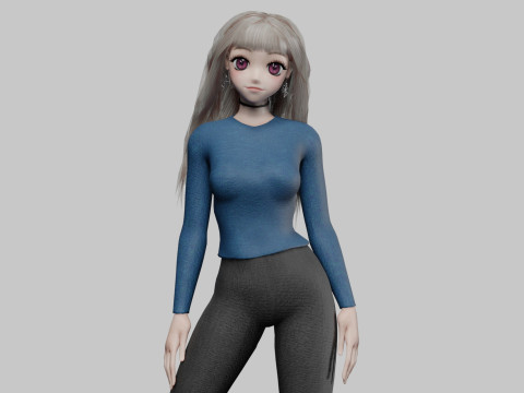 Sweet cute girl V36360 3D Model
