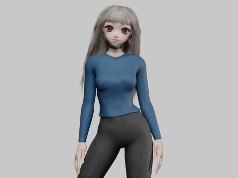 प्यारी प्यारी लड़की V36360 3D मॉडल