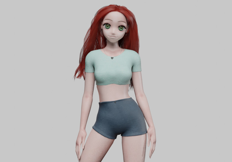 Teen anime girl V31062 3D Model .c4d .max .obj .3ds .fbx .stl .blend 