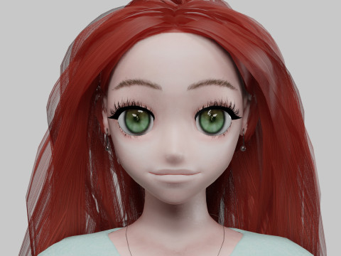Teen anime girl V31062 3D Model