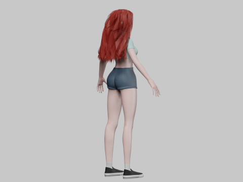Teen anime girl V31062 3D Model