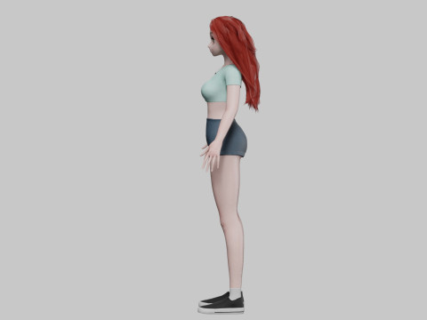 Teen anime girl V31062 3D Model