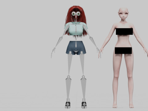 Teen anime girl V31062 3D Model