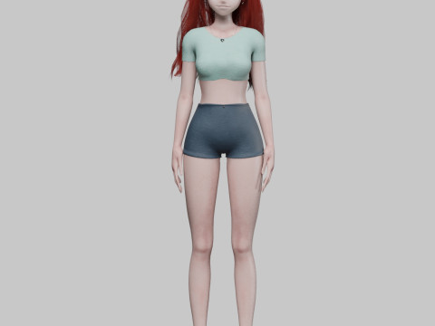 Teen anime girl V31062 3D Model
