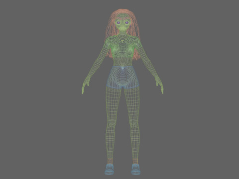 Teen anime girl V31062 3D Model