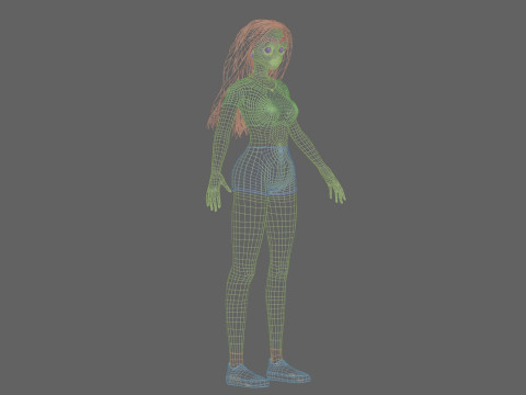 Teen anime girl V31062 3D Model