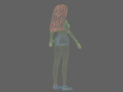 Teen anime girl V31062 3D Model