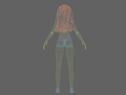Teen anime girl V31062 3D Model