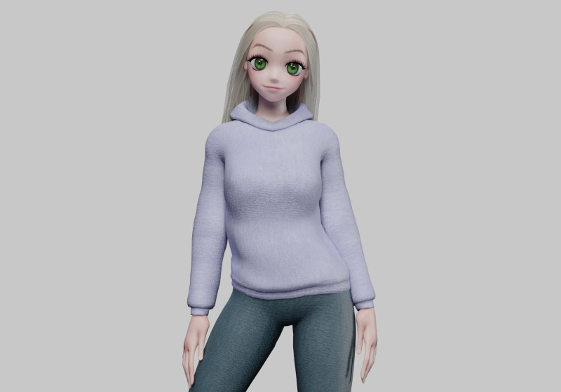 Teen cute girl V32932 3D Модель .c4d .max .obj .3ds .fbx .stl .blend 