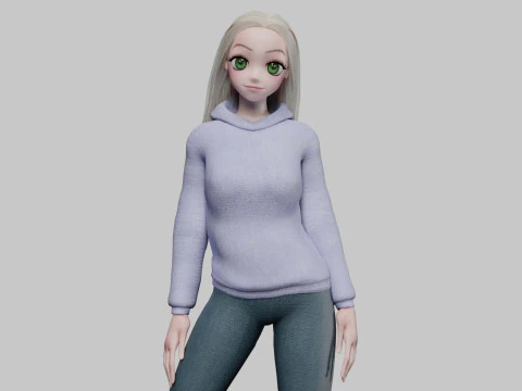 십대 귀여운 소녀 V32932 3D 모델